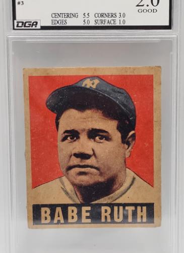 Sports Card Graded by Dynamic Grading Authority - 1948 Babe Ruth New York Yankees Boston Red Sox