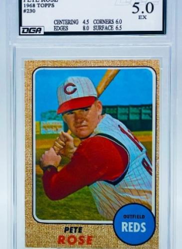 Sports Card Graded by Dynamic Grading Authority - 1968 Topps Pete Rose