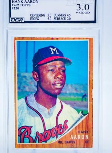 Sports Card Graded by Dynamic Grading Authority - 1962 Topps Hank Aaron