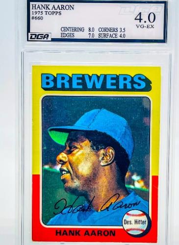 Sports Card Graded by Dynamic Grading Authority - 1975 Topps Hank Aaron