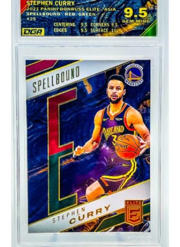 Sports Card Graded by Dynamic Grading Authority - Custom Label Spellbound Steph Curry